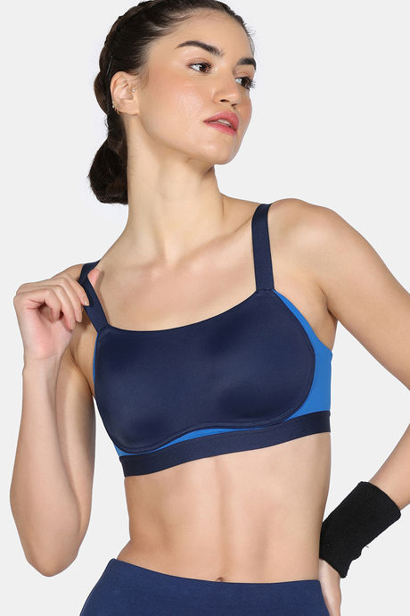 Zelocity High Impact Quick Dry Padded Sports Bra - Naval Academy — image 2